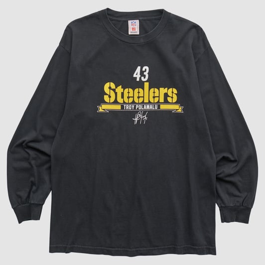Pittsburgh Steelers NFL 2000s Long Sleeve T-shirt - Black - L by Fanatics Real Vintage