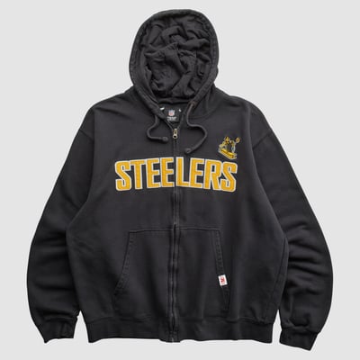 Pittsburgh Steelers NFL 2010s Hooded Full Zip Sweatshirt - Black - S by Fanatics Real Vintage