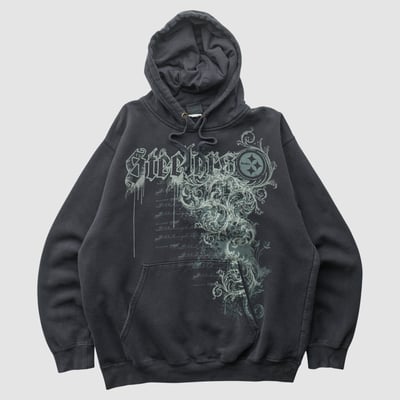 Pittsburgh Steelers NFL 2010s Hooded Pullover Sweatshirt - Black - M by Fanatics Real Vintage