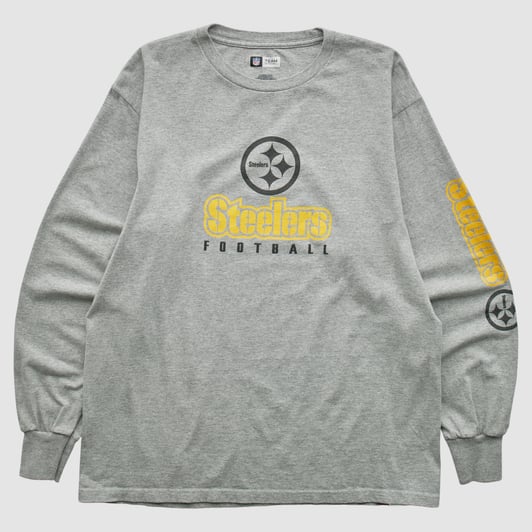 Pittsburgh Steelers NFL 2010s Long Sleeve T-shirt - Heather Gray - M by Fanatics Real Vintage