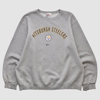 Pittsburgh Steelers Nike 90s Pullover Sweatshirt - Heather Gray - L by Fanatics Real Vintage