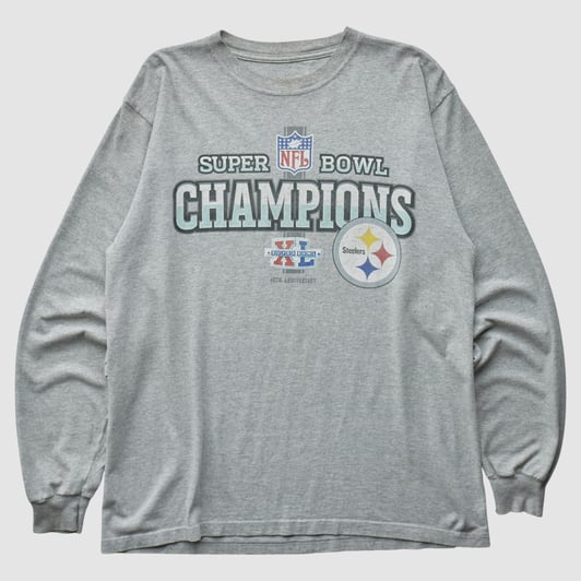 Pittsburgh Steelers Reebok 2006 Long Sleeve T-shirt - Heather Gray - M by Fanatics Real Vintage