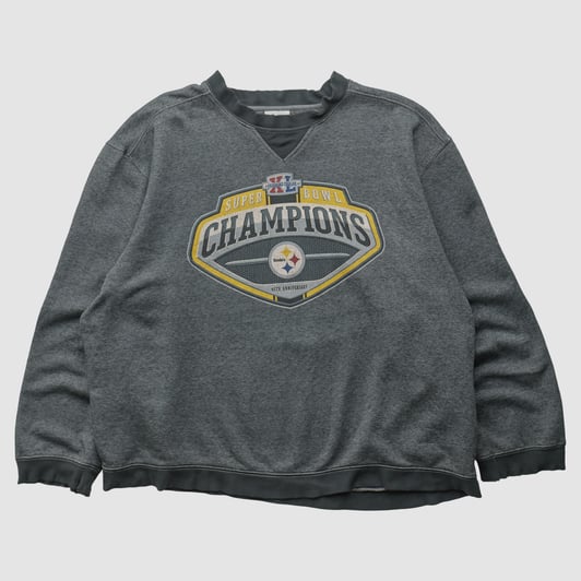 Pittsburgh Steelers Reebok 2006 Pullover Sweatshirt - Dark Heather Gray - XL by Fanatics Real Vintage