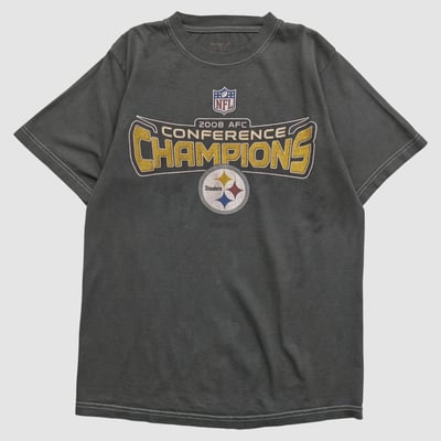 Pittsburgh Steelers Reebok 2008 T-shirt - Charcoal - S by Fanatics Real Vintage