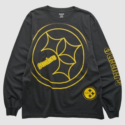 Pittsburgh Steelers Reebok 2010s Long Sleeve T-shirt - Black - L by Fanatics Real Vintage