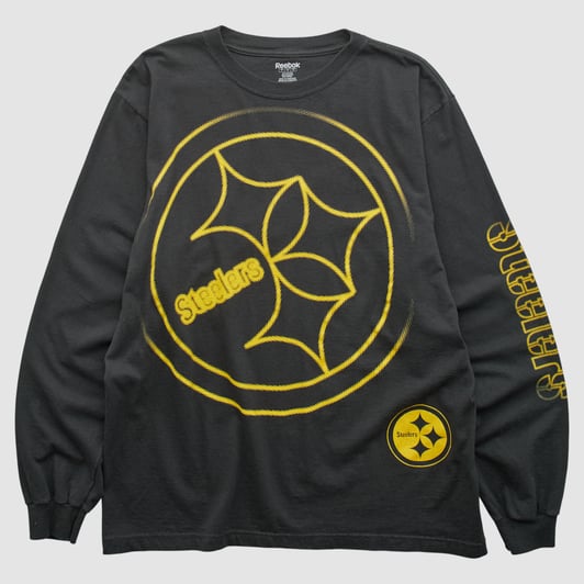 Pittsburgh Steelers Reebok 2010s Long Sleeve T-shirt - Black - L by Fanatics Real Vintage