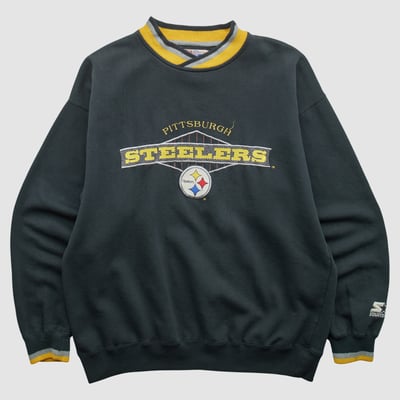 Pittsburgh Steelers Starter 90s Pullover Sweatshirt - Black - S by Fanatics Real Vintage