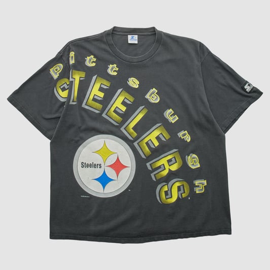Pittsburgh Steelers Starter 90s T-shirt - Charcoal - 2XL by Fanatics Real Vintage