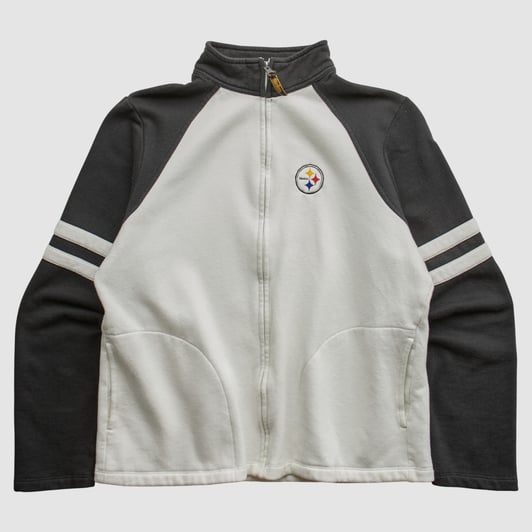 Pittsburgh Steelers Team Edition Apparel 2000s Full Zip Jacket - White - M by Fanatics Real Vintage