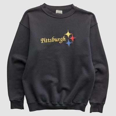 Pittsburgh Steelers Tultex 90s Pullover Sweatshirt - Black - XS by Fanatics Real Vintage