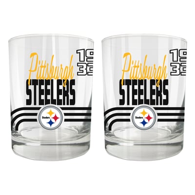 Pittsburgh Steelers Two-Piece 12oz. Heritage Rocks Glass Set