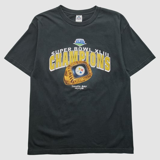 Superbowl XLIII - Pittsburg Steelers Alstyle 2009 T-shirt - Black - M by Fanatics Real Vintage
