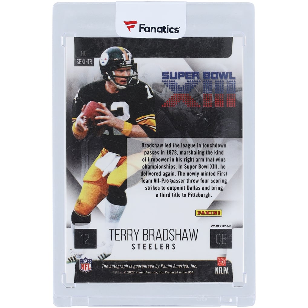 Terry Bradshaw Autographed Steelers Display – Nameplate, Helmet, Jersey, Photo – Original