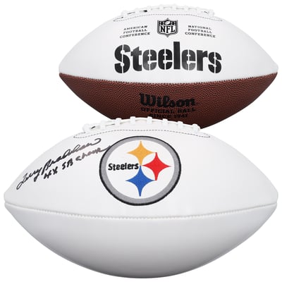 Terry Bradshaw Pittsburgh Steelers Autographed Fanatics Authentic Wilson White Panel Football with "4x SB Champ" Inscription 