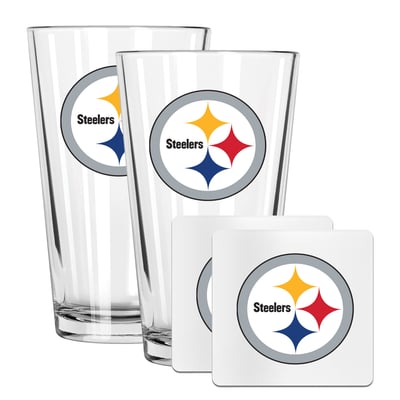 Pittsburgh Steelers The Memory Company 16oz. Pint Glass and Coaster Set