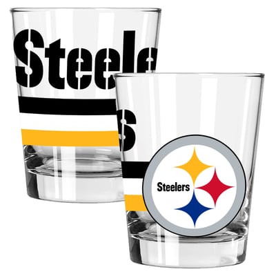 Pittsburgh Steelers The Memory Company Two-Piece 15oz. Big Stripes Double Old Fashioned Glass Set