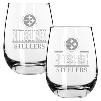 Pittsburgh Steelers The Memory Company Two-Piece 15oz. Classic Crew Stemless Wine Glass Set
