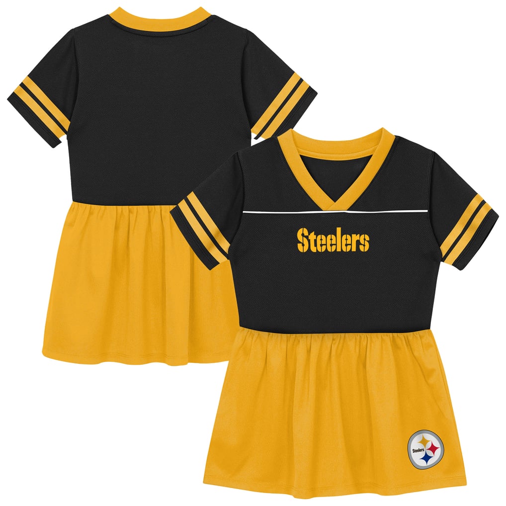 black football jersey dress Toddler Pittsburgh Steelers Outerstuff Stadium Lights V-Neck Fashion DY2-3G