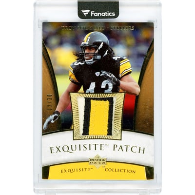 Troy Polamalu Pittsburgh Steelers 2006 Upper Deck Exquisite Collection Exquisite Patch Game Used Tri-Color Relic #EP-TP #12/30 Card