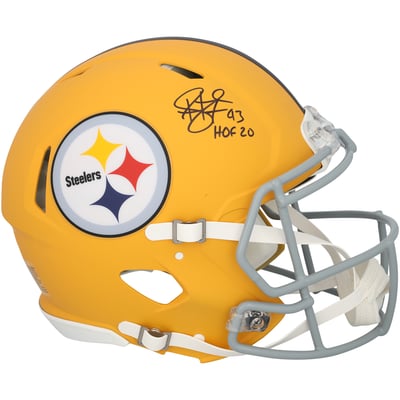 Troy Polamalu Pittsburgh Steelers Autographed Fanatics Authentic Riddell 2025 Alternate Speed Authentic Helmet with "HOF 20" Inscription