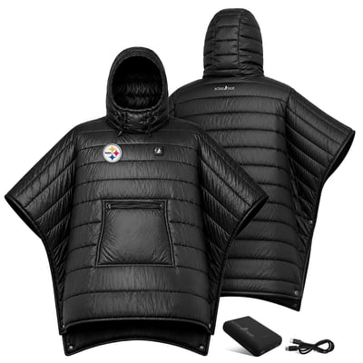 Pittsburgh Steelers ActionHeat Battery Heated Poncho - Black