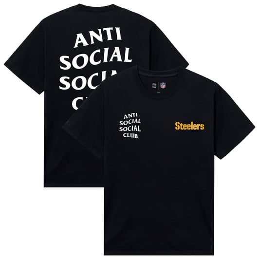 Pittsburgh Steelers AntiSocialSocialClub x NFL Unisex Snap T-Shirt - Black