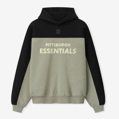 Pittsburgh Steelers Fear of God x NFL Unisex 90s Relaxed Hoodie - Heather Gray/Black