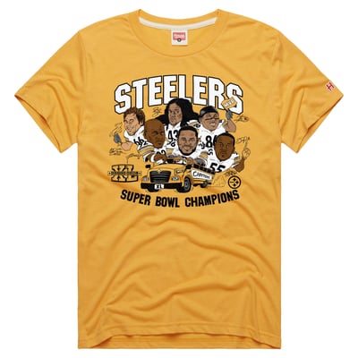  Pittsburgh Steelers Homage Unisex Super Bowl T-Shirt - Gold