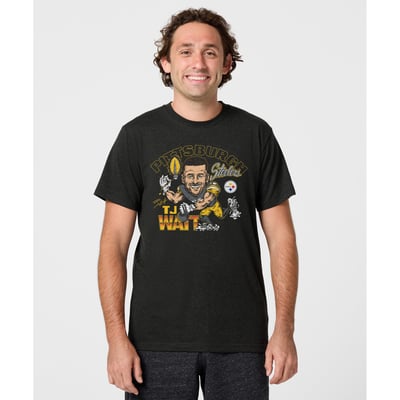 T.J. Watt Pittsburgh Steelers Homage Unisex Caricature Player Graphic Tri-Blend T-Shirt - Charcoal