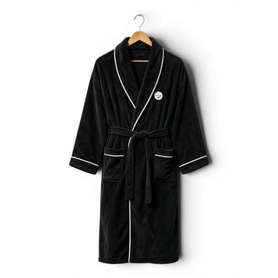 Pittsburgh Steelers Pegasus Unisex Logo Patch Ultra Cozy Robe - Black

