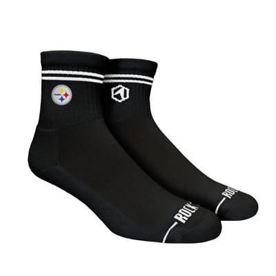  Pittsburgh Steelers Rock Em Unisex Casual Stripe Quarter-Length Socks - Black
