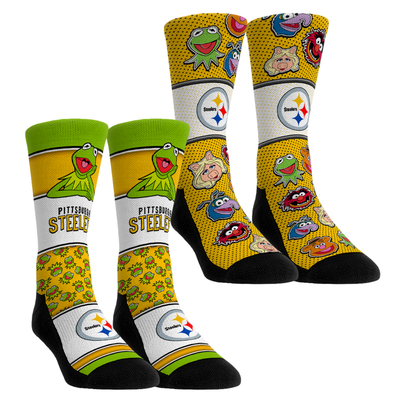  Pittsburgh Steelers Rock Em Unisex Muppets 2-Pack Crew Socks Set - Black