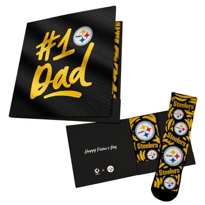  Pittsburgh Steelers Rock Em Unisex #1 Dad Gift Card Socks - Black