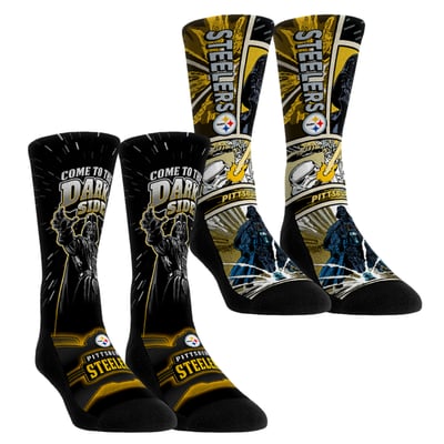  Pittsburgh Steelers Rock Em Unisex Star Wars Empire Two-Pack Crew Socks - Black