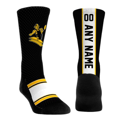  Pittsburgh Steelers Rock Em Unisex Throwback Jersey Custom Crew Socks - Black