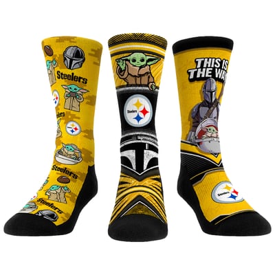  Pittsburgh Steelers Rock Em Unisex 3-Pack Mandalorian Crew Socks
