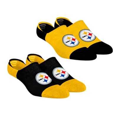 Pittsburgh Steelers Rock Em Unisex Two-Pack Team Color No Show Socks