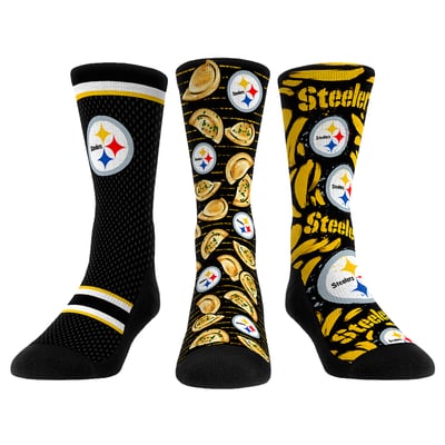  Pittsburgh Steelers Rock Em Unisex Fan Favorite Three-Pack Crew Sock Set - Yellow