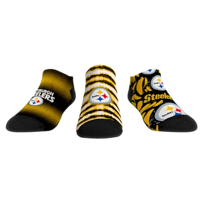  Pittsburgh Steelers Rock Em Unisex Make Some Noise Three-Pack Low-Cut Socks Set - Yellow