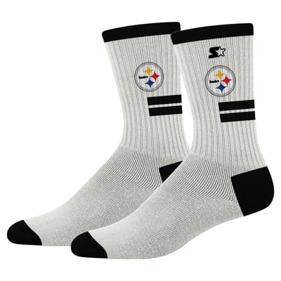  Pittsburgh Steelers Starter Unisex Premiere Cushioned Crew Socks - Cream