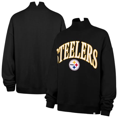 Pittsburgh Steelers '47 Women's Oversized Vantage Mock Neck Sweatshirt - Black