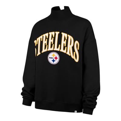 Pittsburgh Steelers '47 Women's Plus Size Vantage Mock Neck Pullover - Black