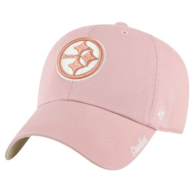  Pittsburgh Steelers '47 Women's Ballpark Cheer Dusty Rose Clean Up Adjustable Hat - Pink