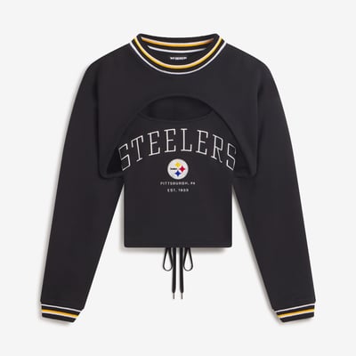  Pittsburgh Steelers Off Season x NFL Women's Fleece Shrug Cami - Black