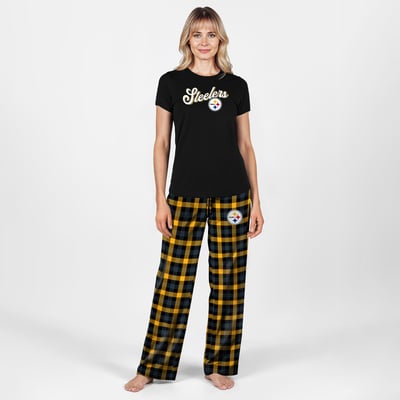  Pittsburgh Steelers Concepts Sport Women's Highland Sleep Set - Black
