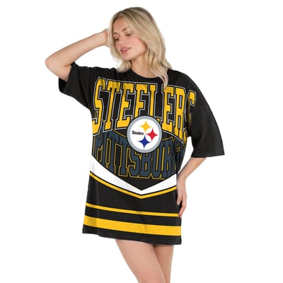 Pittsburgh Steelers Concepts Sport Women's Mosaic Knit Nightdress - Black