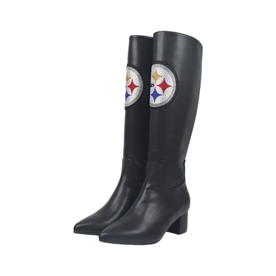  Pittsburgh Steelers FABGATING by Cuce Women's Vegan Leather Classic Team Boots - Black