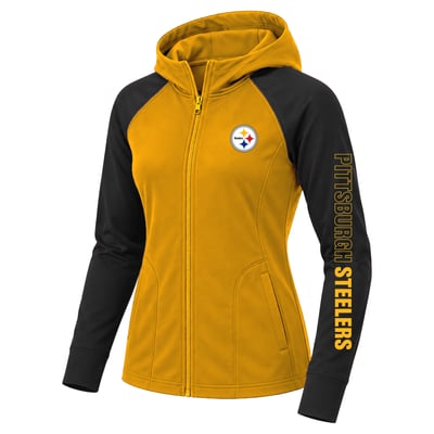 Pittsburgh Steelers Fanatics Women's Plus Size Cornerback Blitz Full-Zip Hoodie - Gold
