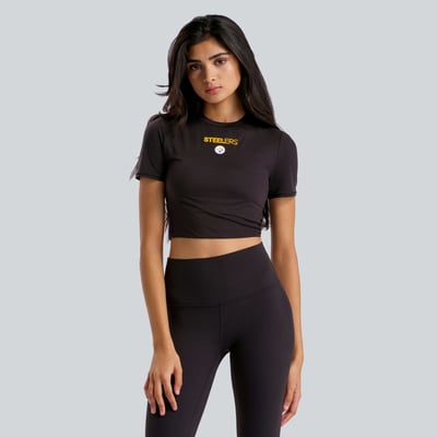  Pittsburgh Steelers lululemon Women's Wundermost Ultra-Soft Nulu Cropped T-Shirt - Black