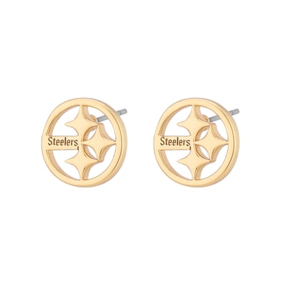  Pittsburgh Steelers LUV AJ Women's Logo Stud Earrings - Gold